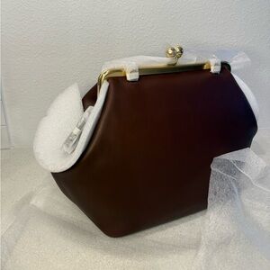 COACH | Large Kisslock Frame Bag (Brass/Brown Glovetanned  Leather Lining